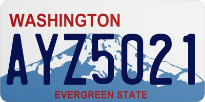 WA license plate AYZ5021