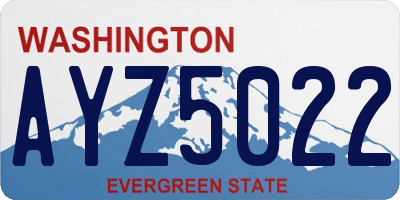 WA license plate AYZ5022