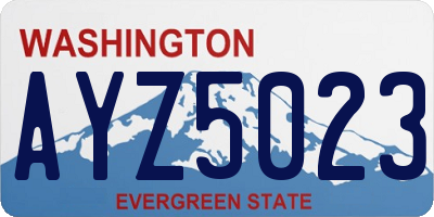 WA license plate AYZ5023