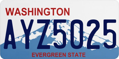 WA license plate AYZ5025