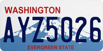 WA license plate AYZ5026