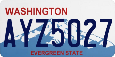 WA license plate AYZ5027