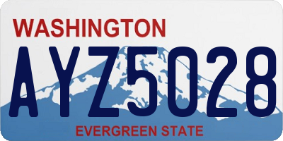 WA license plate AYZ5028