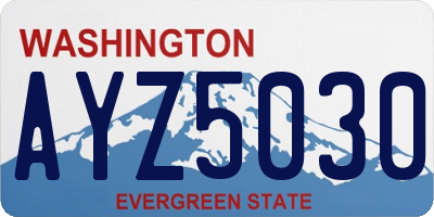 WA license plate AYZ5030