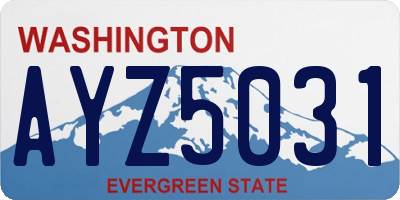 WA license plate AYZ5031