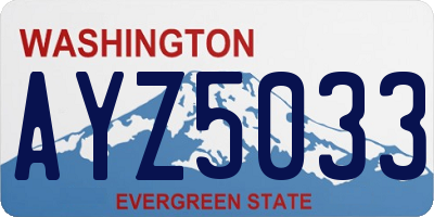 WA license plate AYZ5033