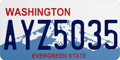 WA license plate AYZ5035