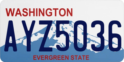 WA license plate AYZ5036