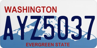 WA license plate AYZ5037