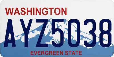 WA license plate AYZ5038