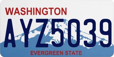 WA license plate AYZ5039