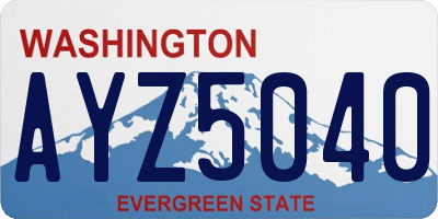 WA license plate AYZ5040