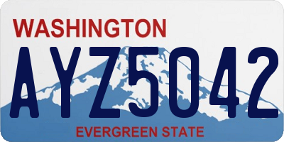 WA license plate AYZ5042