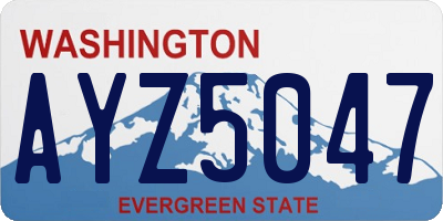 WA license plate AYZ5047