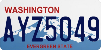 WA license plate AYZ5049