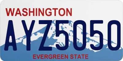 WA license plate AYZ5050