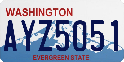 WA license plate AYZ5051