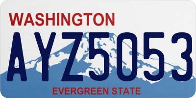 WA license plate AYZ5053