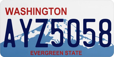 WA license plate AYZ5058