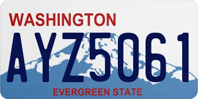 WA license plate AYZ5061