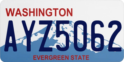 WA license plate AYZ5062