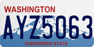 WA license plate AYZ5063