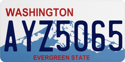 WA license plate AYZ5065