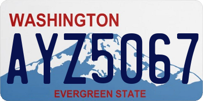 WA license plate AYZ5067