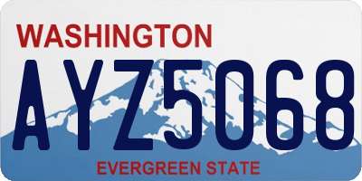 WA license plate AYZ5068