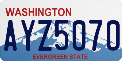 WA license plate AYZ5070