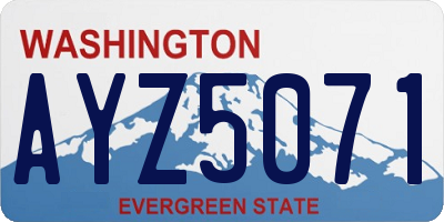 WA license plate AYZ5071