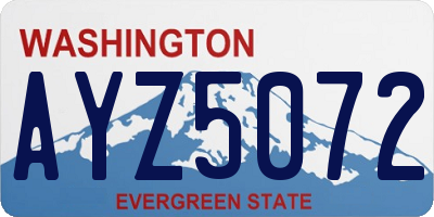 WA license plate AYZ5072