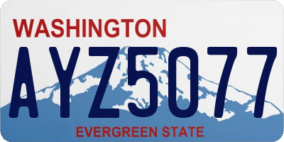 WA license plate AYZ5077