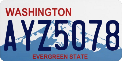 WA license plate AYZ5078