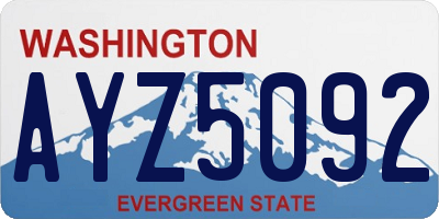 WA license plate AYZ5092