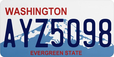 WA license plate AYZ5098