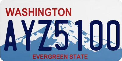 WA license plate AYZ5100