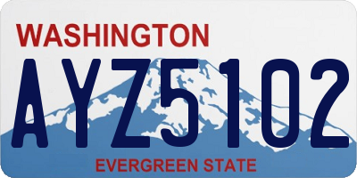 WA license plate AYZ5102