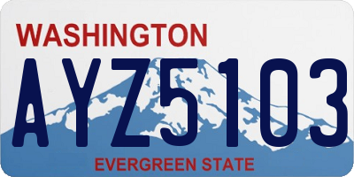 WA license plate AYZ5103