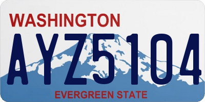 WA license plate AYZ5104