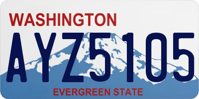 WA license plate AYZ5105