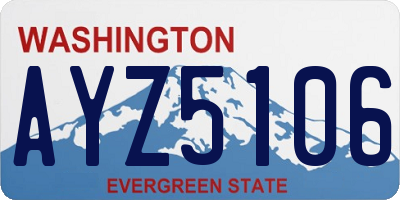 WA license plate AYZ5106