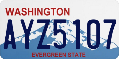 WA license plate AYZ5107