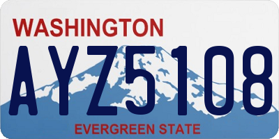 WA license plate AYZ5108