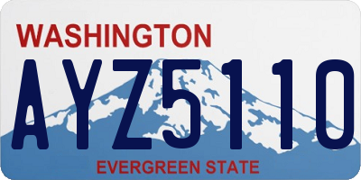 WA license plate AYZ5110