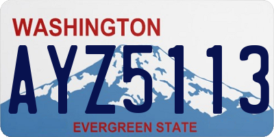 WA license plate AYZ5113