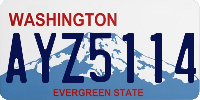 WA license plate AYZ5114