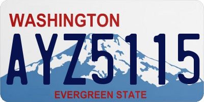 WA license plate AYZ5115