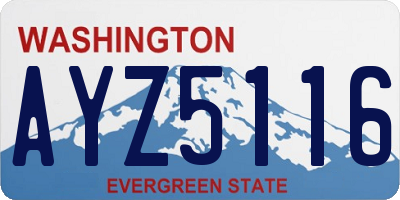 WA license plate AYZ5116