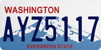 WA license plate AYZ5117